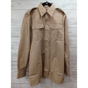 PRETA ABL SAE 849121 Military Shirt Beige Epaulets Sz 37 Small